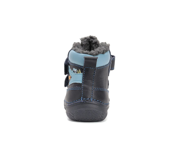 D.D.step Kinder Winterstiefel Fluoreszierend Jungen Lederschuhe Königsblau