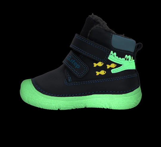 D.D.step Kinder Winterstiefel Fluoreszierend Jungen Lederschuhe Königsblau
